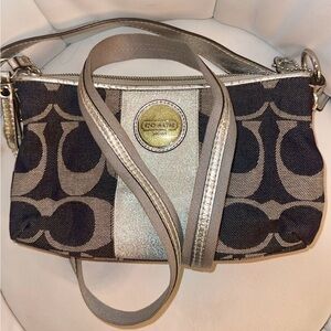 Coach Denim and Silver Crossbody Bag